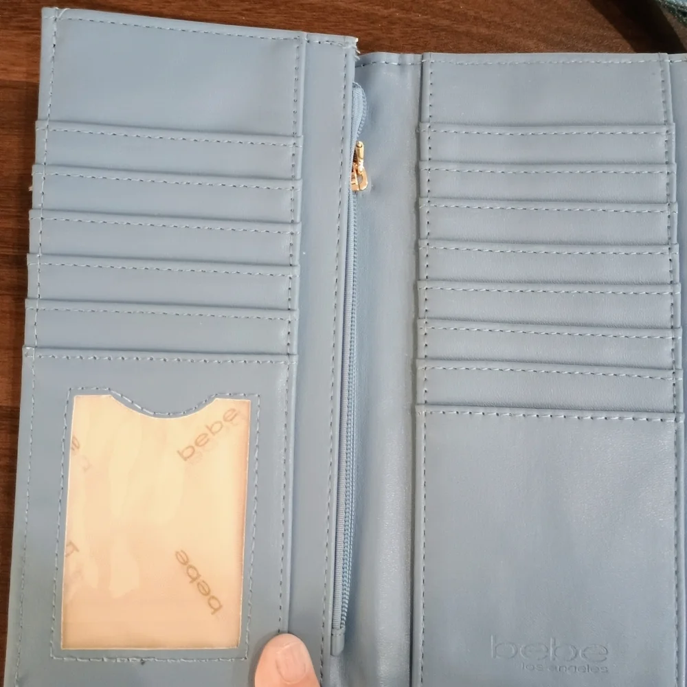 bebe Blue Quilted Wallet